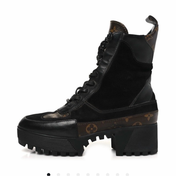 Louis Vuitton Black and Brown Combat Boots - Picture 1 of 4